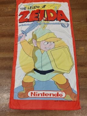 Vintage 1988 Nintendo The Legend of Zelda 30x56 Graphic Beach  Towel